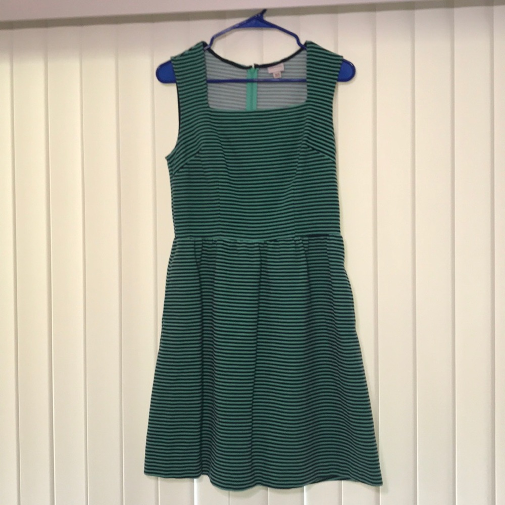 Mint green and Navy blue A-line dress